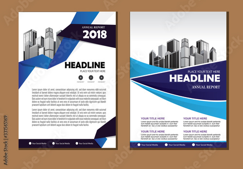 Business abstract vector template. Brochure design, cover modern layout, annual report, poster, flyer in A4 with colorful triangles, geometric shapes for tech, science, market with light background