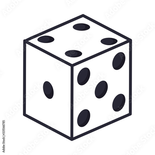 casino dice game isolated icon
