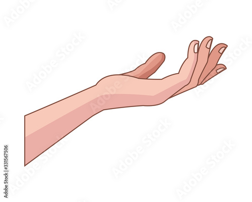 hand human receiving isolated icon