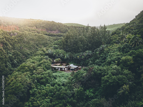 Lonely house in the middle of the jungle on the island of La Réunion  photo