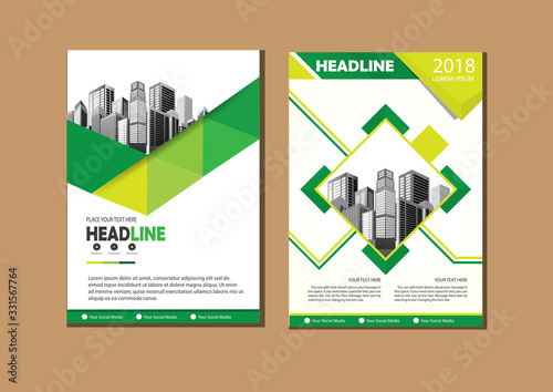 Business abstract vector template. Brochure design, cover modern layout, annual report, poster, flyer in A4 with colorful triangles, geometric shapes for tech, science, market with light background