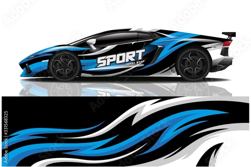  Sports car wrapping decal design