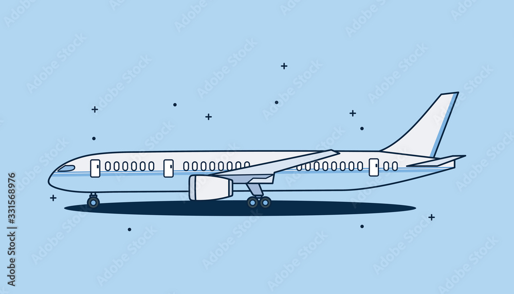 Obraz premium Airplane isolated on white background. design airplane Flat style.