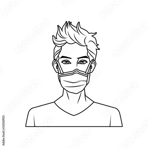 young man with mouth cap medical accessory