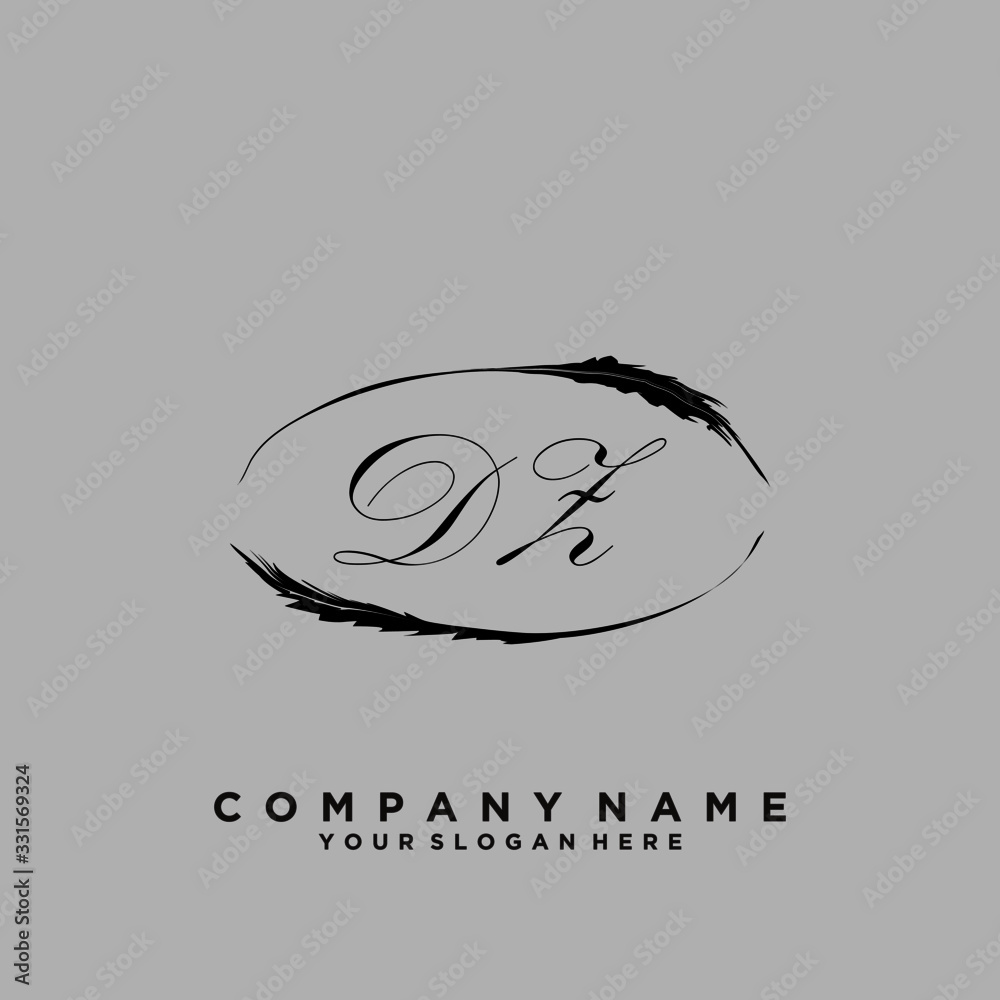 Initial Letter DZ Logo With circle Template Vector Initial Letter DZ Logo With circle Template Vector