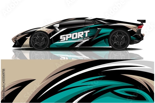  Sports car wrapping decal design