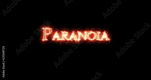 Paranoia written with fire. Loop photo