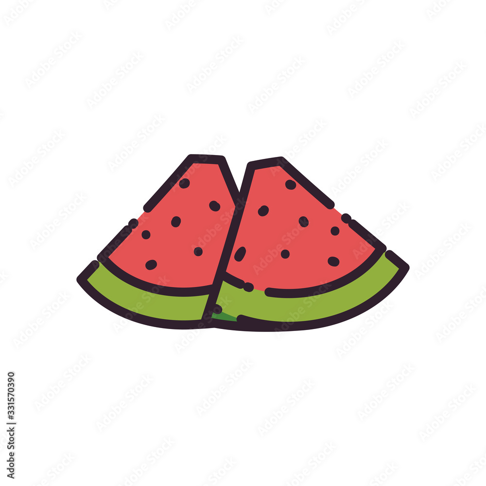 Isolated watermelon fruit fill style icon vector design Isolated watermelon fruit fill style icon vector design