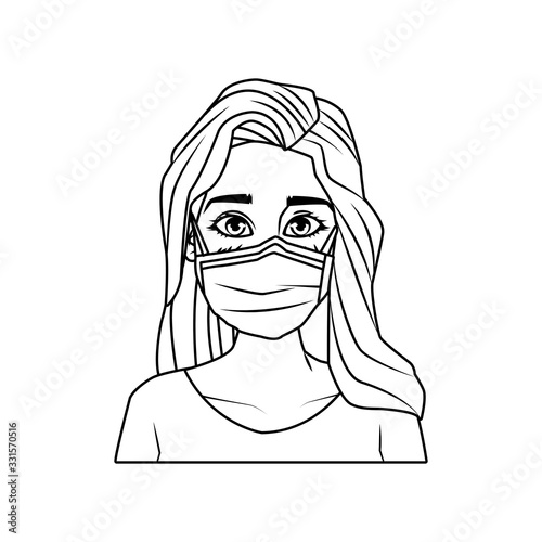 young woman with mouth cap medical accessory