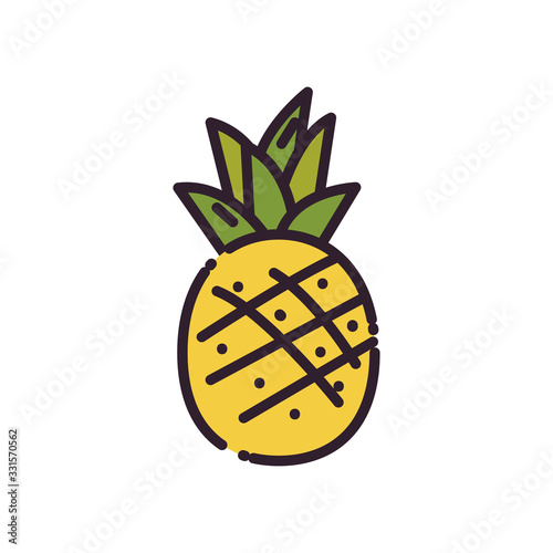 Isolated pineapple fruit fill style icon vector design