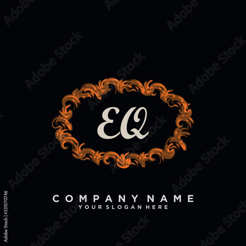 Initial Letter EQ Logo With circle Template Vector