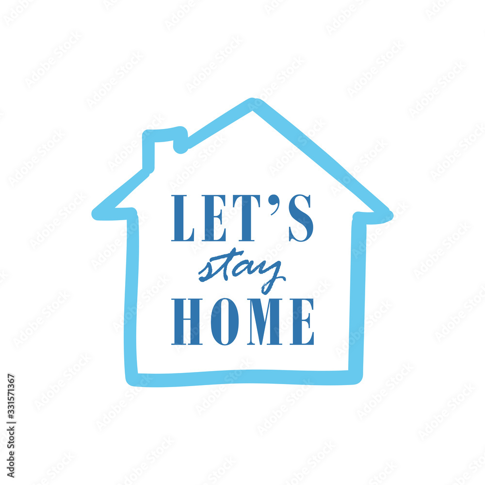 Let's stay home doodle illustration. Self isolation quarantine campaign for stop the coronavirus pandemic. Let's stay home doodle illustration. Self isolation quarantine campaign for stop the coronavirus pandemic.