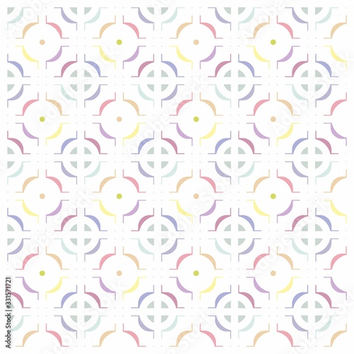 Beautiful of Colorful Pattern with Circle, Reapeat, Abstract, Illustrator Pattern Wallpaper. Image for Printing on Paper, Wallpaper or Background, Covers, Fabrics photo