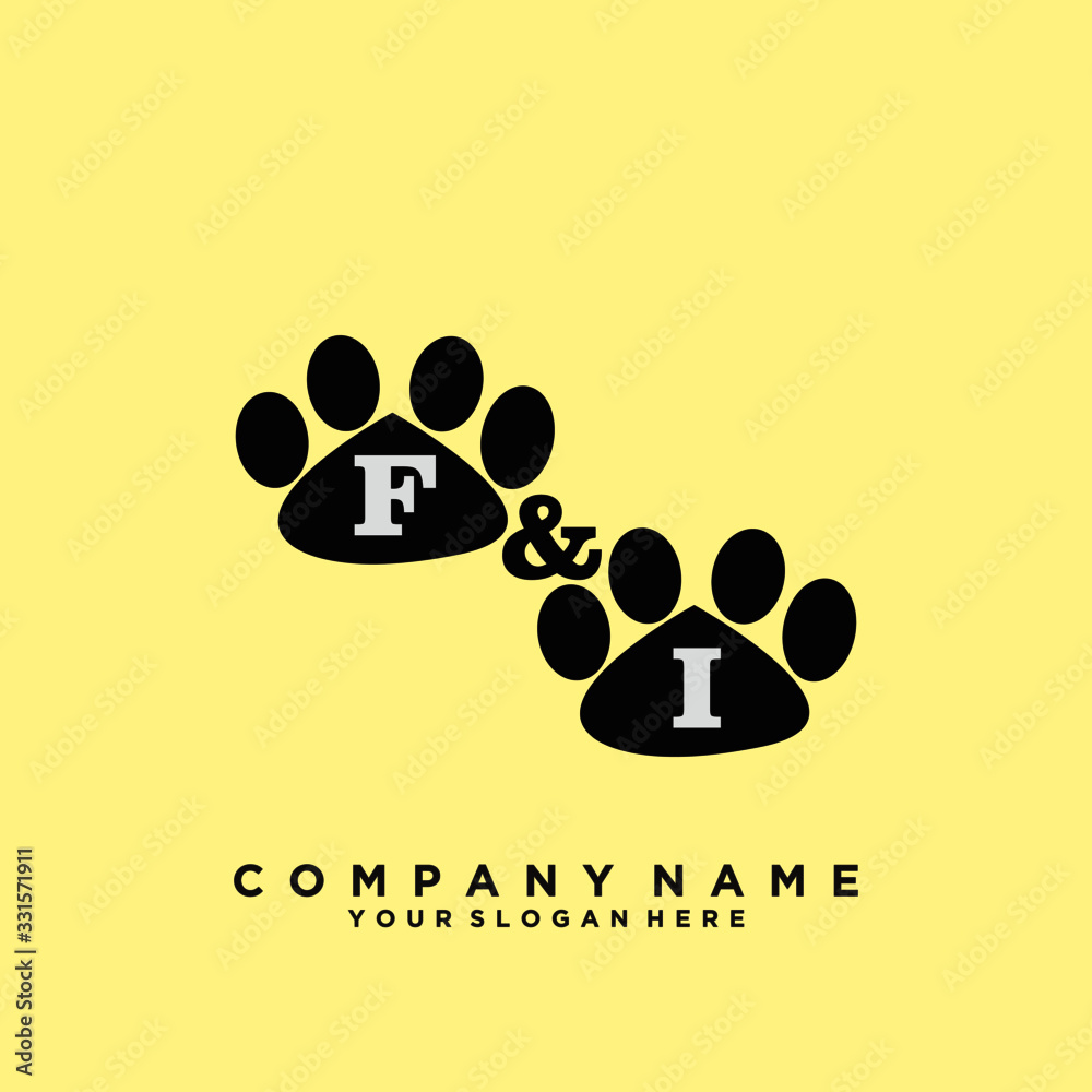 Initial Letter FI Logo With circle Template Vector Initial Letter FI Logo With circle Template Vector