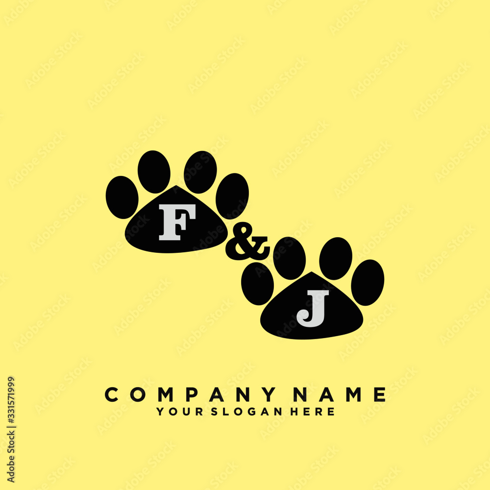 Initial Letter FJ Logo With circle Template Vector Initial Letter FJ Logo With circle Template Vector