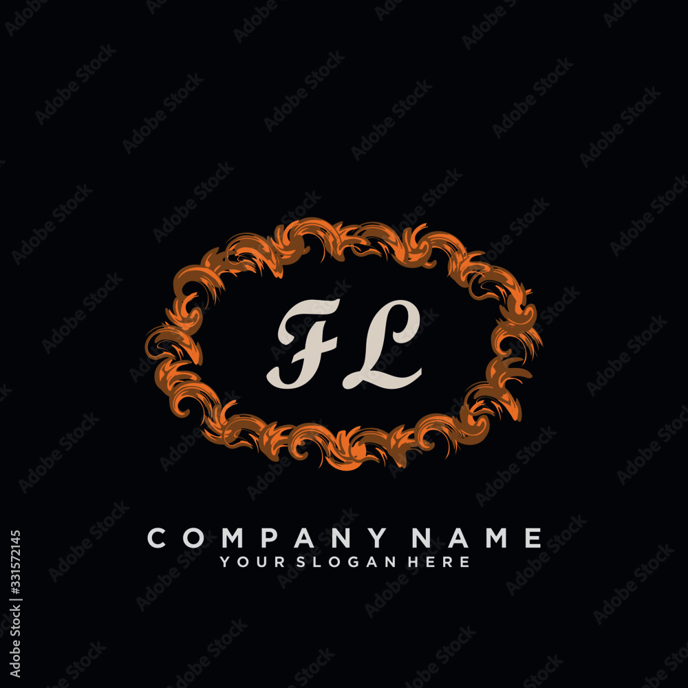 Initial Letter FL Logo With circle Template Vector Initial Letter FL Logo With circle Template Vector