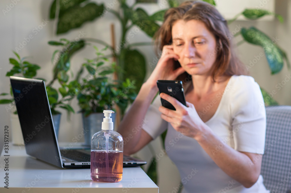 woman working from home - coronavirus woman working from home - coronavirus