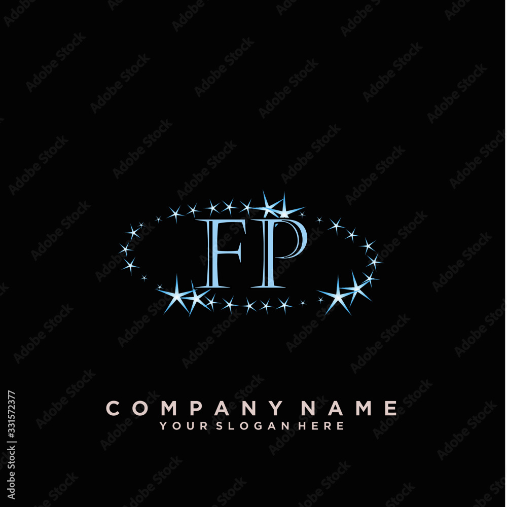 Initial Letter FP Logo With circle Template Vector Initial Letter FP Logo With circle Template Vector
