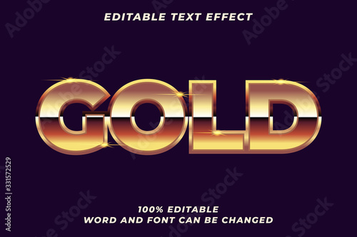 Metal Gold text style effect Premium Vector