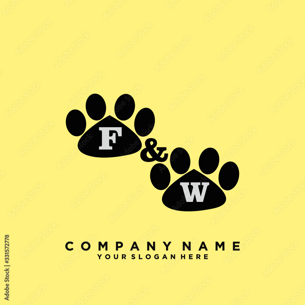 Initial Letter FW Logo With circle Template Vector Initial Letter FW Logo With circle Template Vector