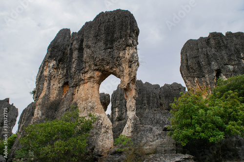 Shilin Stone Forest Kunming China Karst Landscape Limestone Elephant Formation