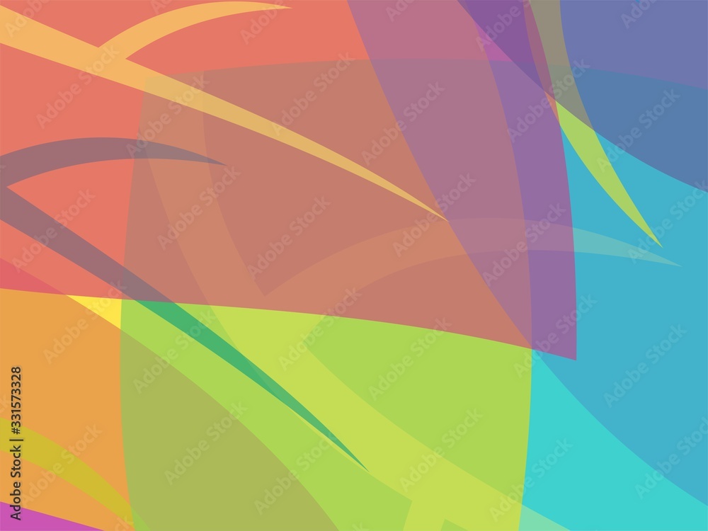 Illustration of Colorful Leaf with Bright and Transparent Colors, Abstract Modern Shape. Image for Background or Wallpaper