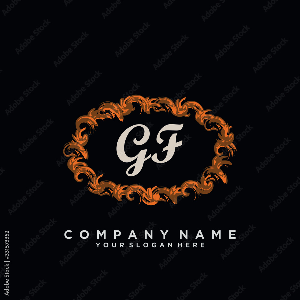 Initial Letter GF Logo With circle Template Vector Initial Letter GF Logo With circle Template Vector