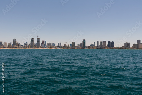 Tel Aviv view from boat sail