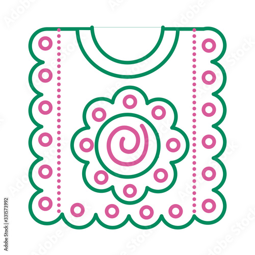 mexican culture poncho line style icon