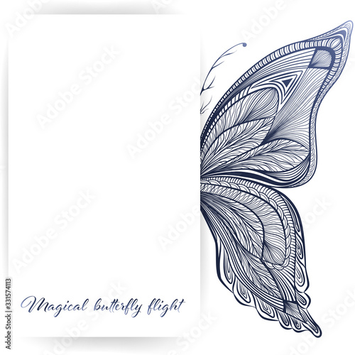 Naklejka Beautiful background with butterflies and space for text. Vector illustration. EPS 10