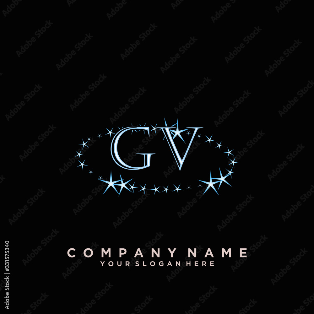 Initial Letter GV Logo With circle Template Vector Initial Letter GV Logo With circle Template Vector