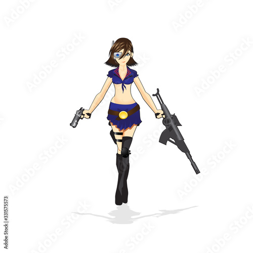 Anime Girl with guns