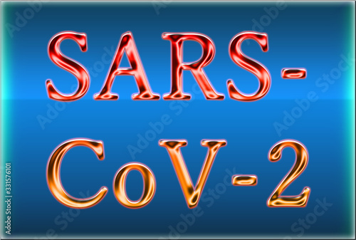 It is an illustration with the character string sars-cov-2. The background is also beautiful. photo