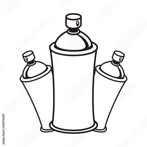 spray paint bottles isolated icons