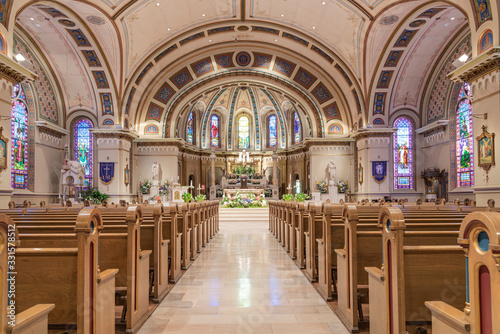 Fotografiet Catholic church interior in Boise Idaho.