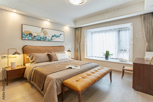 Renovated bedroom in model home