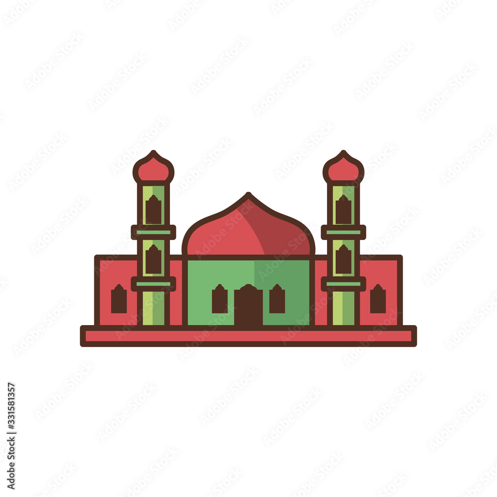 Ramadan mosque fill style icon vector design