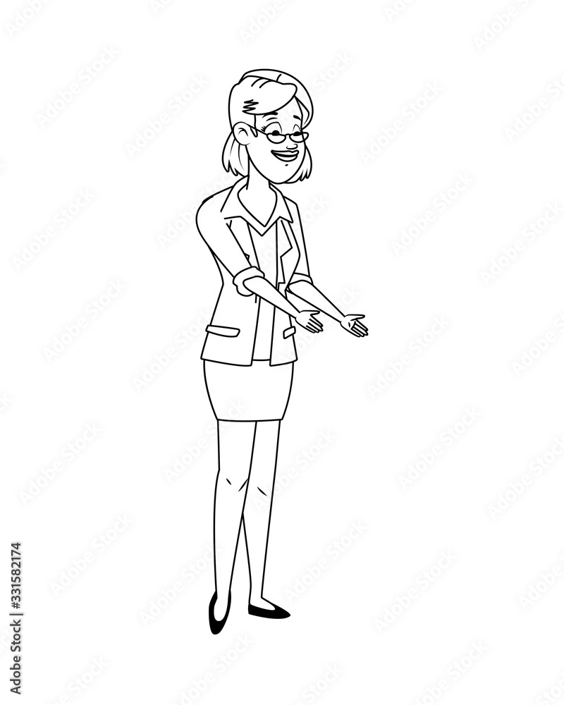 young woman with glasses avatar character young woman with glasses avatar character