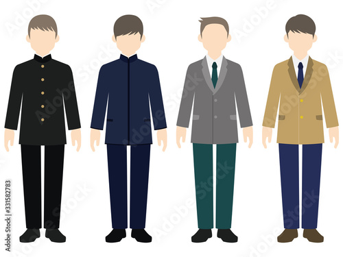 色々な制服の男子学生