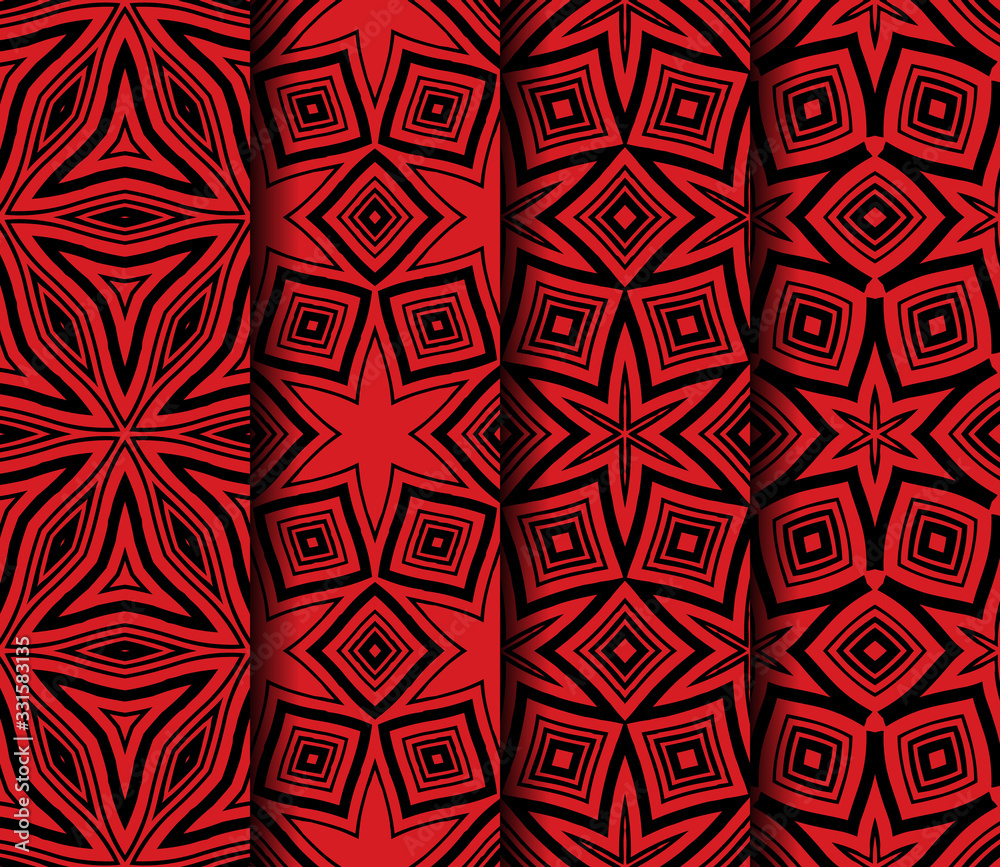 Set of Geometric Pattern. Seamless Texture Color Background. Vector illustration