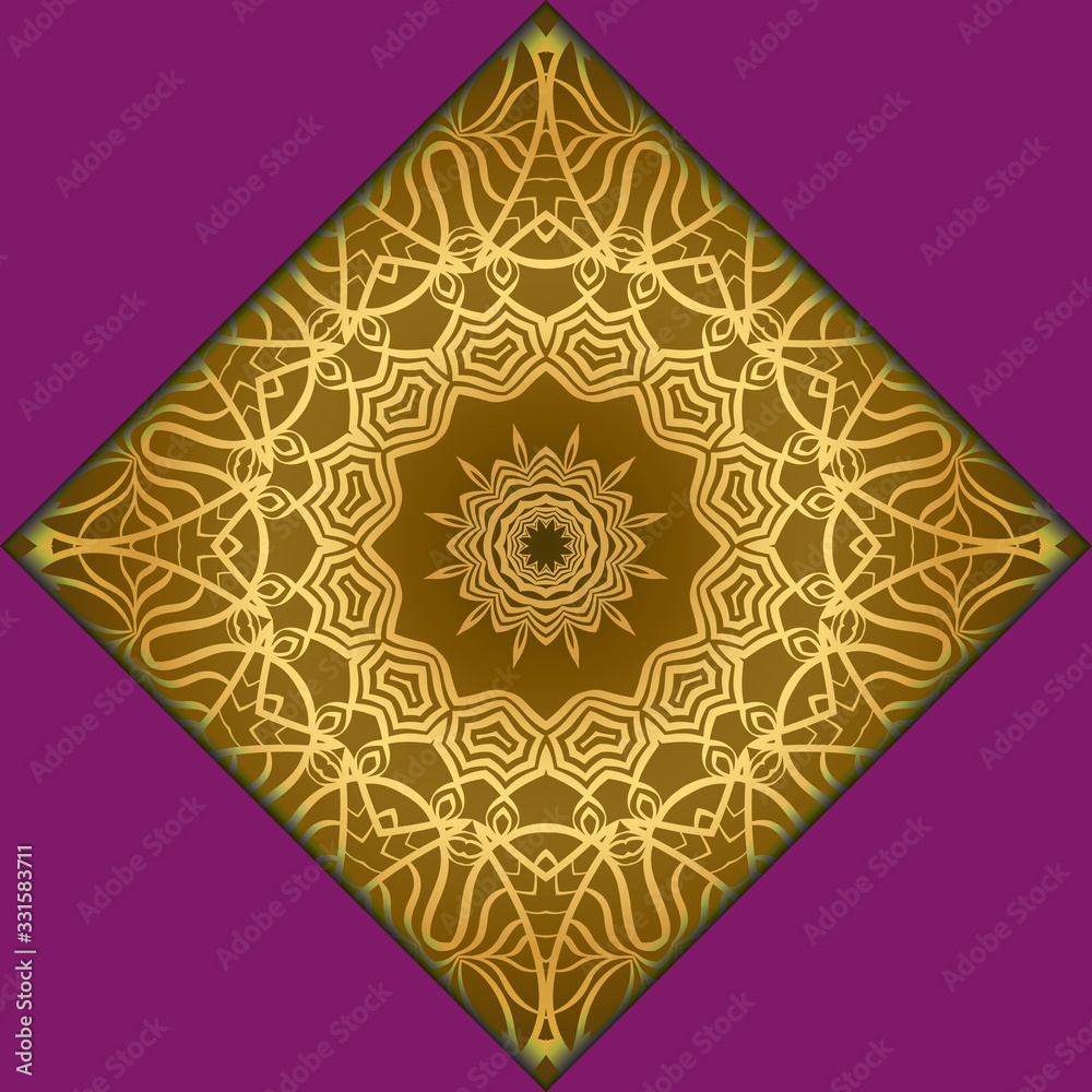 Template card with mandala. Vector. Oriental design for Christmas party invitation, Ramadan holiday, New year greeting, beauty spa salon, wedding Template card with mandala. Vector. Oriental design for Christmas party invitation, Ramadan holiday, New year greeting, beauty spa salon, wedding
