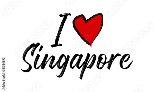 Photography i love Singapore Creative Cursive Text Typography Template.