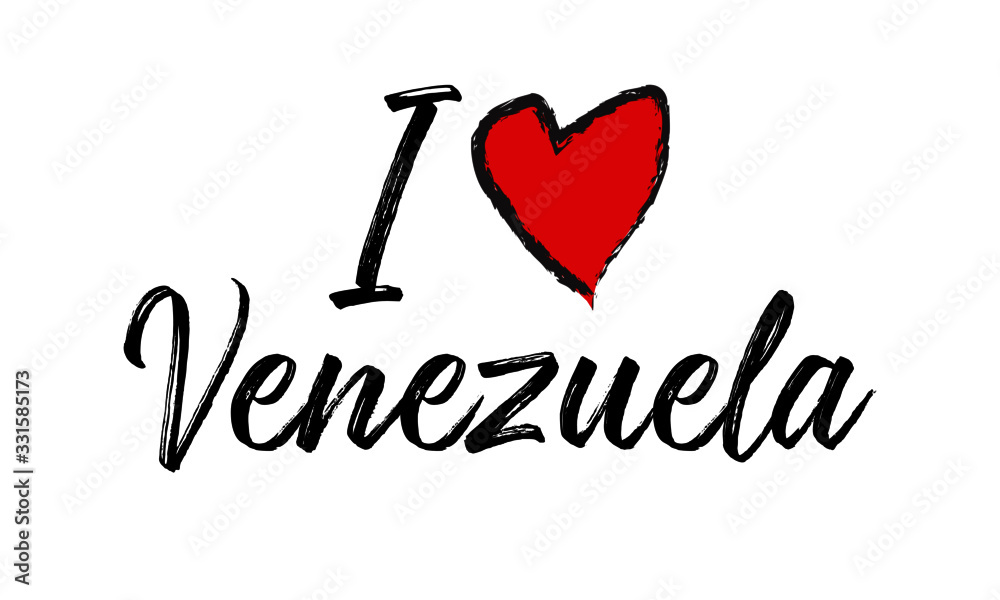 i love Venezuela Creative Cursive Text Typography Template.