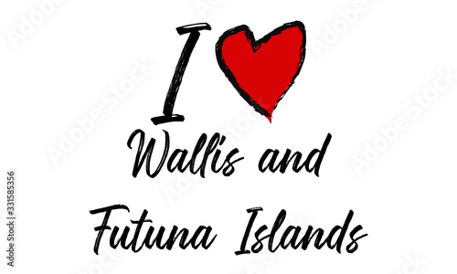 i love Wallis and Futuna Island Creative Cursive Text Typography Template. photo