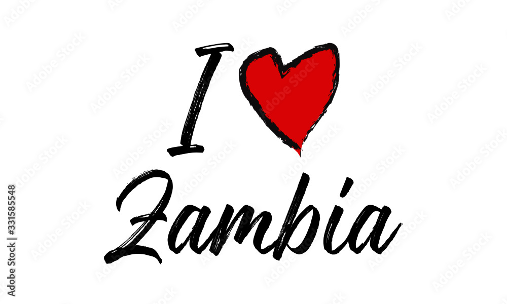 i love Zambia Creative Cursive Text Typography Template. i love Zambia Creative Cursive Text Typography Template.