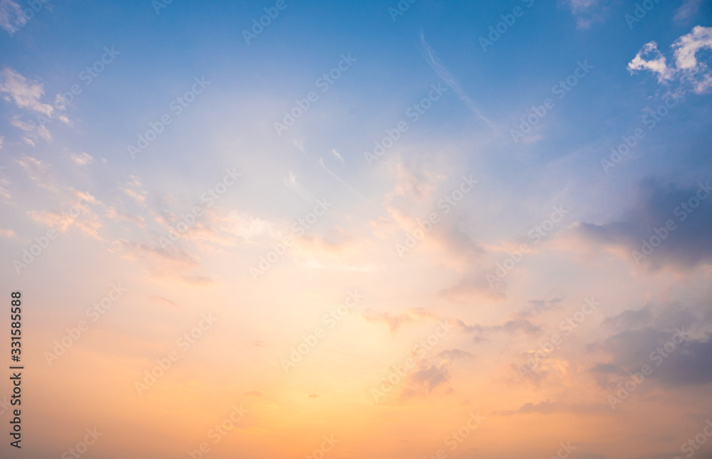 Fototapeta premium Sunset sky for background or sunrise sky and cloud at morning.