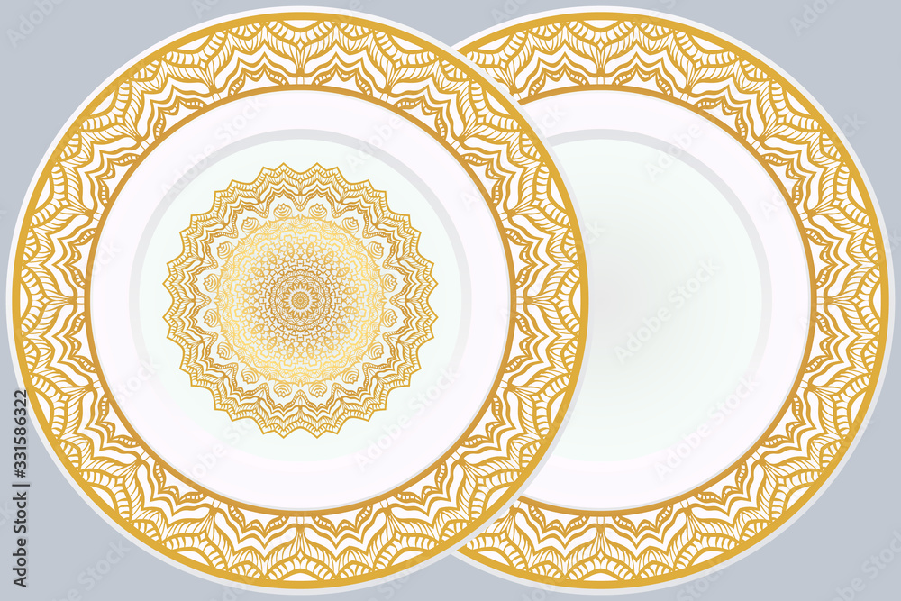Set of Round Floral Mandala Ornament and frame. Vector Illustration. Isolated. Oriental Design Layout. Set of Round Floral Mandala Ornament and frame. Vector Illustration. Isolated. Oriental Design Layout.