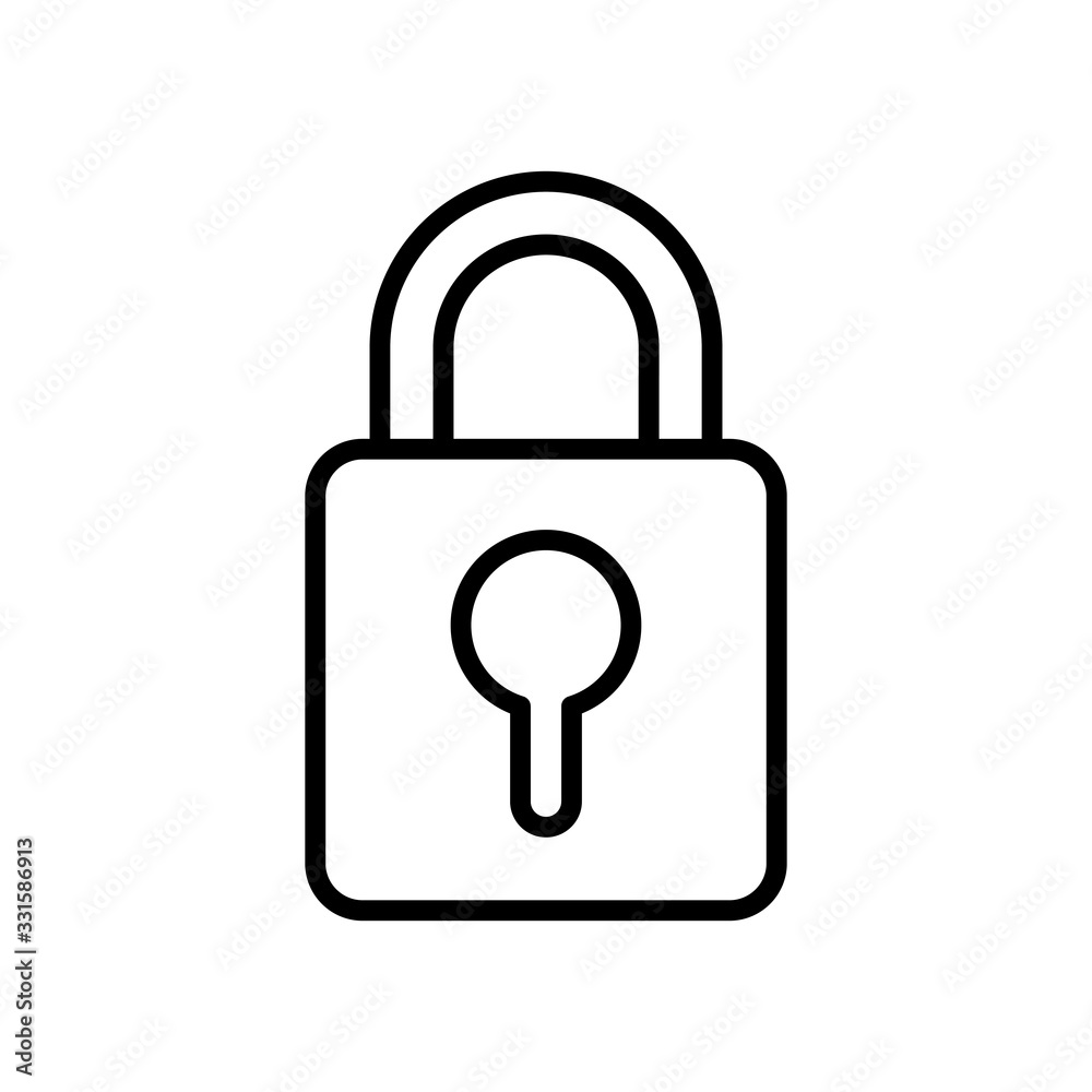 safe secure padlock line style icon safe secure padlock line style icon