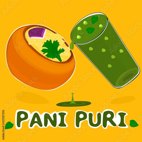 Pani puri indian mumbai street Food Flyer Vector