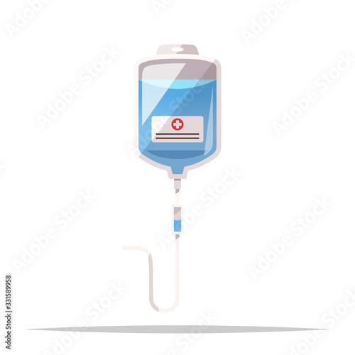 Infusion bag intravenous therapy vector isolated illustration